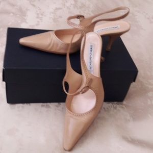 ITALIAN MADE ALL LEATHER SLING BACK PUMPS